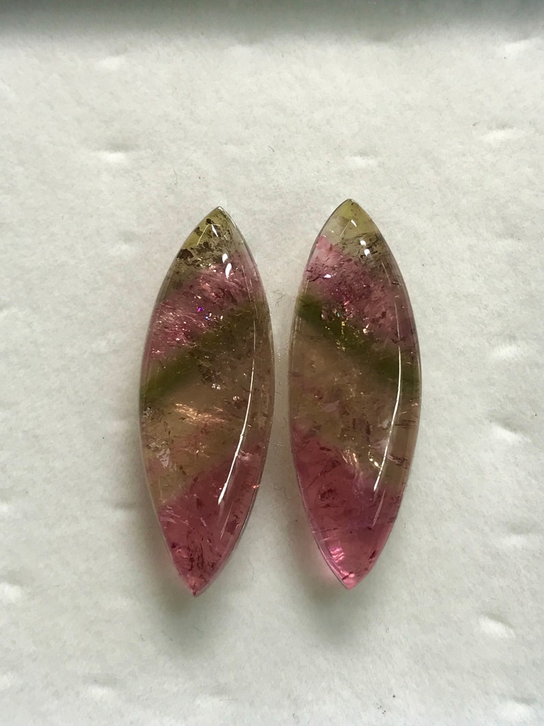 TOURMALINE Perfect Matched Pair So beautiful Natural Pink Bio Color From Brazil Nice Transparent perfect For Jewellery size 9x26 mm image 7