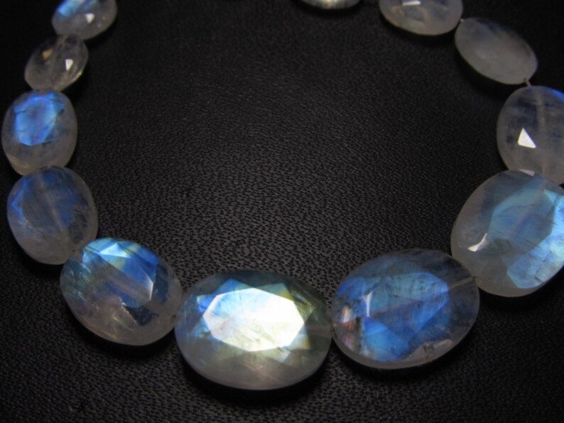 AAAA Rainbow Moonstone Cabochon Gorgeous Rainbow Blue Full Flashy Fire size 10x15mm High Grade Quality