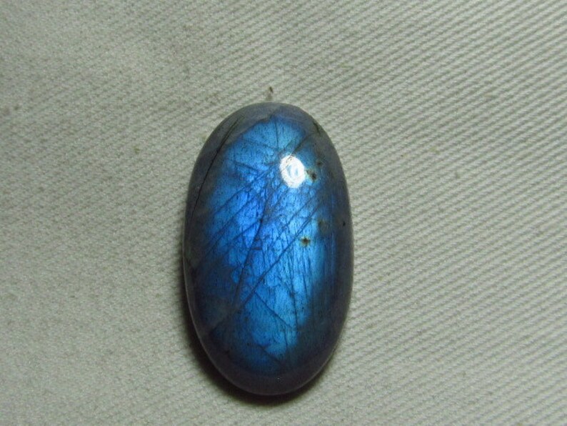 Oval shape Cabochon Huge size LABRADORITE 19x35 mm Gorgeous Strong Blue Fire New Madagascar