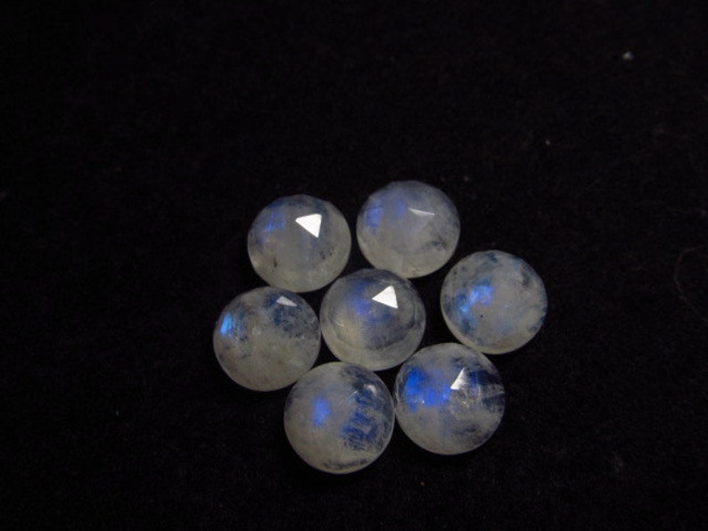 pcs Lot Rose Cut Nice Flashy Fire 7 11 mm AA High Quality So Gorgeous Rainbow MOONSTONE