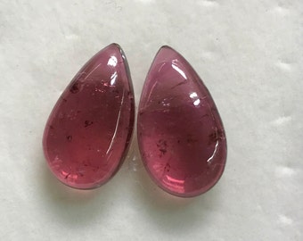 TOURMALINE - Perfect Matched Pair - So beautiful Natural Pink Color From Brazil -Nice Transparent perfect For Jewellery - size 10x18 mm