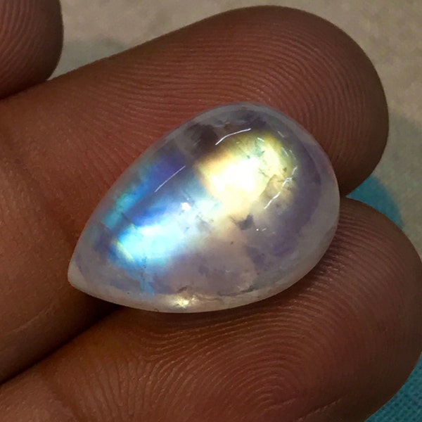 Rainbow Moonstone - AAAA - High Quality Amazing Rainbow Flash Fire Nice Clean collection pcs - Size - 11.5x17 mm - high dome - 9 mm