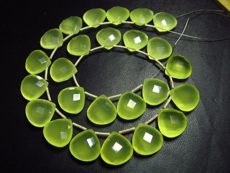 10 Matched Pairs Calibrated size 12x12 mm Faceted Heart Briolett Total 20 pcs Gorgeous Green Prehnite CHALCEDONY