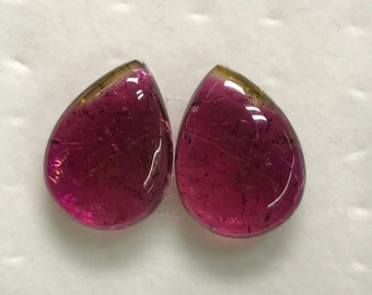 TOURMALINE - Perfect Matched Pair - So beautiful Natural Pink Color From Brazil -Nice Transparent perfect For Jewellery - size 13x18 mm