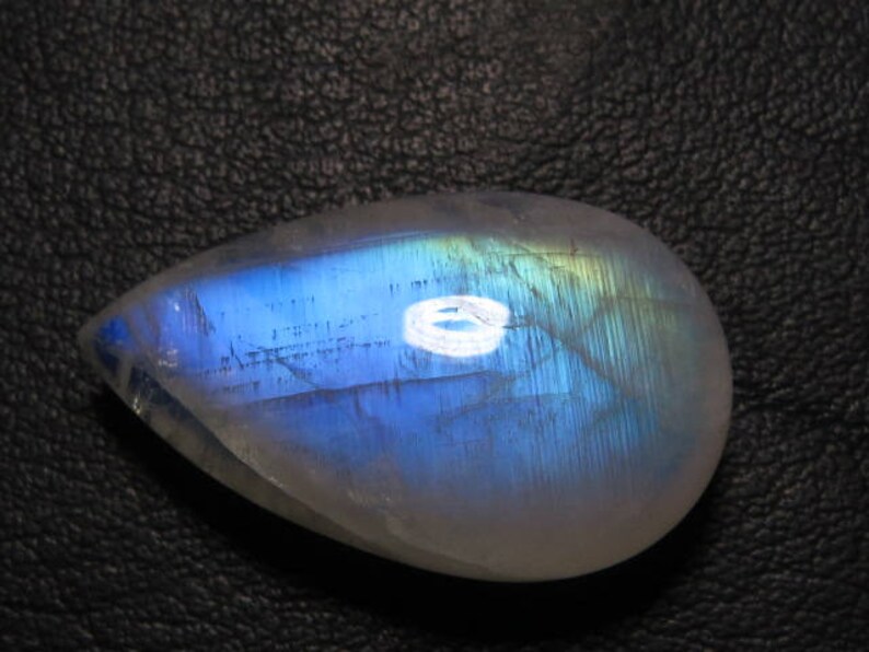 18x30 mm Drilled Full Flashy Blue Fire Huge Size AAA High Quality Rainbow Moonstone Smooth Pear Briolett Focal