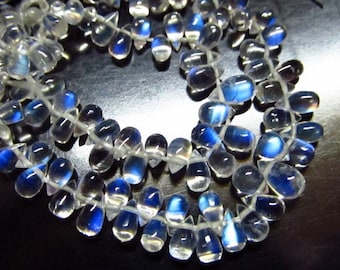 AAAA - High Quality Rainbow Moonstone - Amazing Clear Smooth Tear Drops Briolett Sizs 3x4 5x7 mm approx 51 pcs