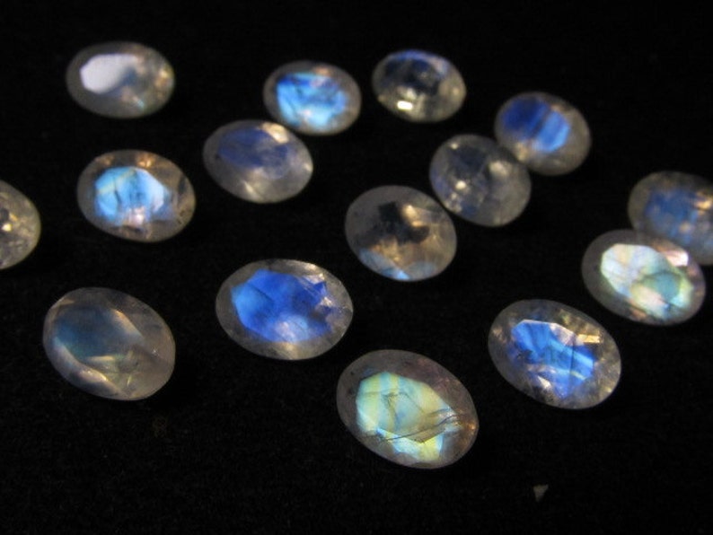 5x7 mm AAA High Quality Gorgeous Rainbow MOONSTONE Oval Cut Squar Stone Super Sparkle Full Flashy Fire Every pcs 10 pcs image 4