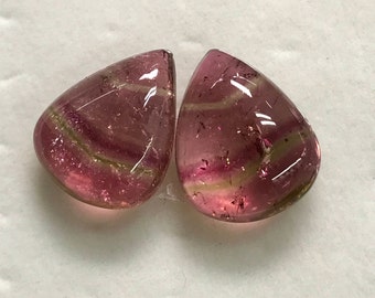 TOURMALINE - Perfect Matched Pair - So beautiful Natural Pink Color From Brazil -Nice Transparent perfect For Jewellery - size 13x16 mm