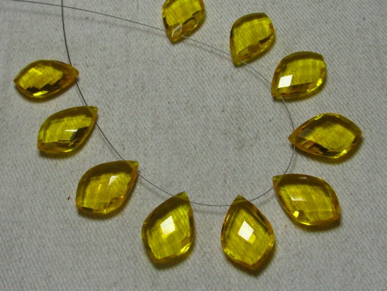 12x18 mm 4 Matched Pair Fancy Dew Drops Briolett Super Sparkle Huge size AAAA High Quality Gorgeous Citrine QUARTZ