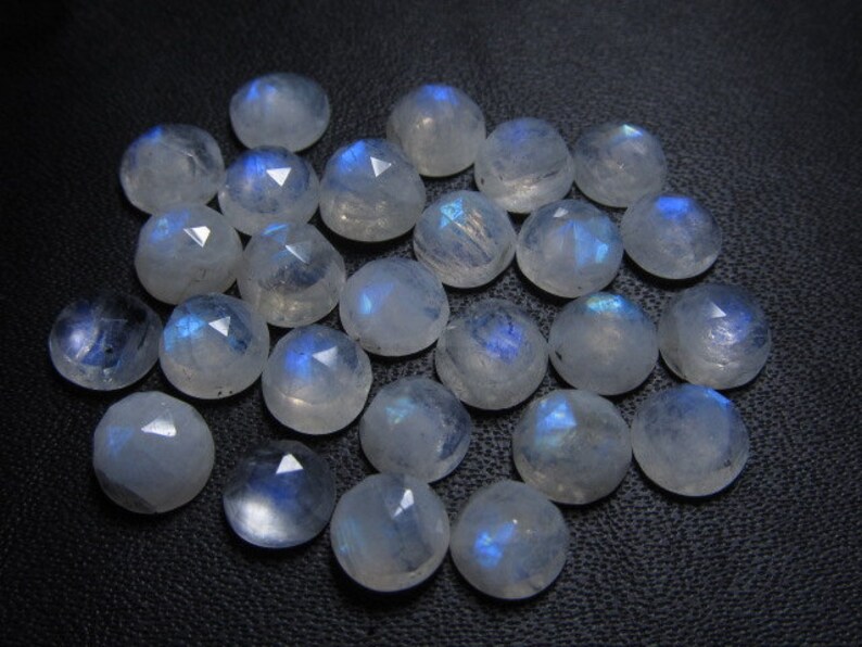 6mm 20 pcs A high Quality Rainbow Moonstone Super Sparkle Rose Cut Faceted Round Each Pcs Full Flashy Gorgeous Fire image 3