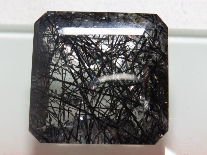 BLACK RUTILATED Quartz Excellent High Quality Rare Faceted Etsy