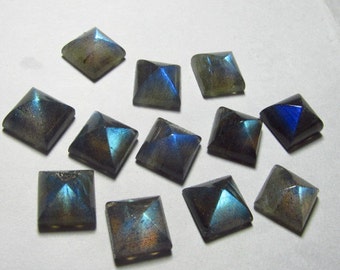 10 MM - PYRAMID Cut Cabochon  -  Gorgeous High Quality - LABRADORITE - Amazing Full Flashy Fire Very Rare items - 10 pcs