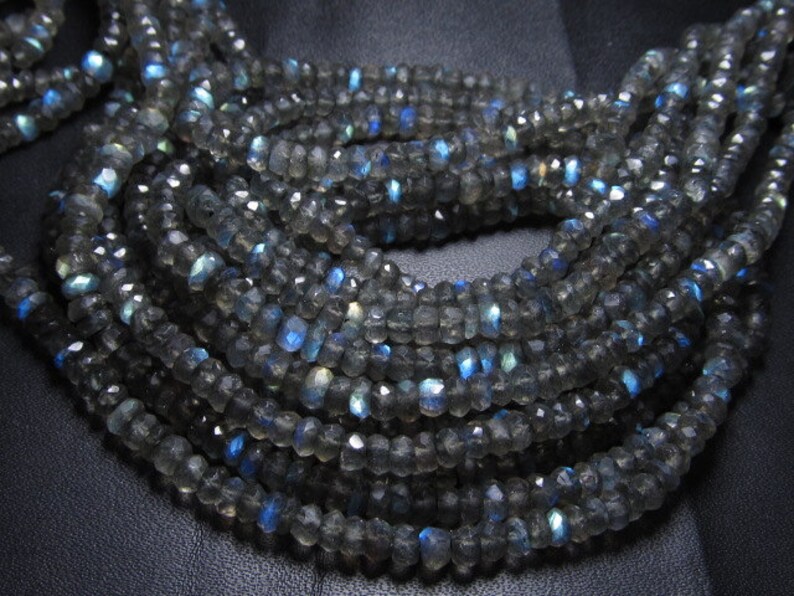 AAA High Quality Gorgeous Full Flashy Fire Labradorite Super Sparle Micro Faceted Rondell Beads size 3-3.5 mm 10 strand x 14 inches