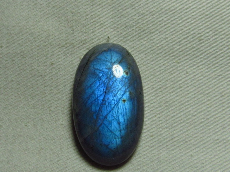 Oval shape Cabochon Huge size LABRADORITE 19x35 mm Gorgeous Strong Blue Fire New Madagascar