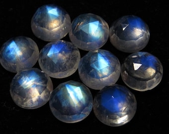 Rainbow Moonstone - AAAAA - High Quality - So Gorgeous Blue  Fire Rose Cut Round Super Sparkle size - 10x10 mm - 10 pcs