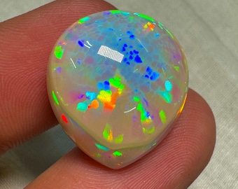 OPAL Welo Ethiopian - Rare Unique Pcs Best Quality -  Full Flash Galaxy Pin Fire - Pear  Shape Cabochon  Size - 19x21mm Height- 10