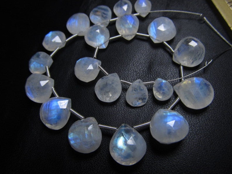 AA-high quality RAINBOW MOONSTONE so gorgeous full flashy fire super sparkle faceted Heart briolett size 10-5 mm 20 pcs