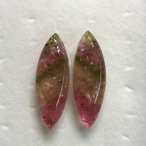 TOURMALINE Perfect Matched Pair So beautiful Natural Pink Bio Color From Brazil Nice Transparent perfect For Jewellery size 9x26 mm image 3