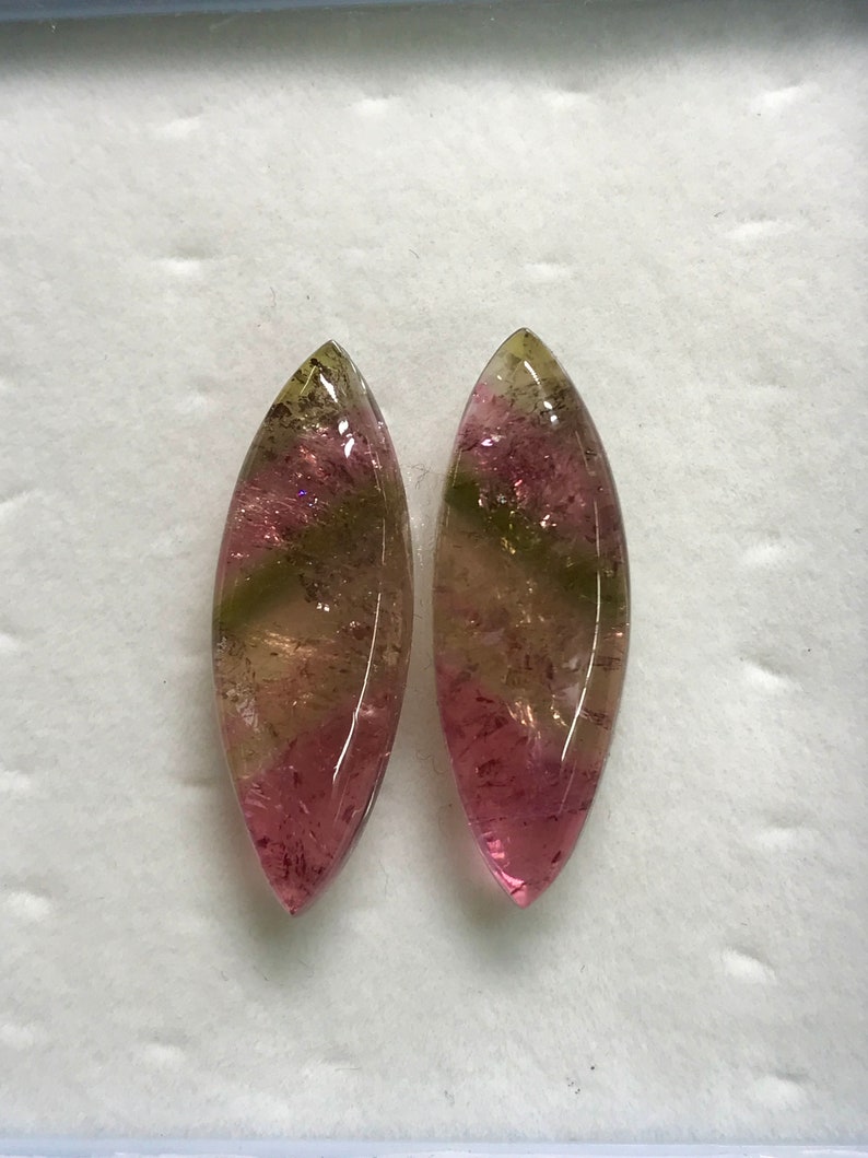 TOURMALINE Perfect Matched Pair So beautiful Natural Pink Bio Color From Brazil Nice Transparent perfect For Jewellery size 9x26 mm image 3