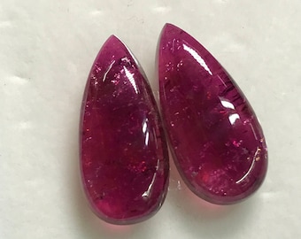 TOURMALINE - Perfect Matched Pair - So beautiful Natural Pink Color From Brazil -Nice Transparent perfect For Jewellery - size 11x23 mm