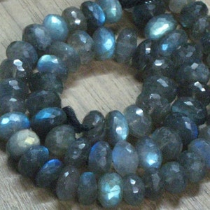 AAA - High Quality - LABRADORITE - Micro Cut Faceted Rondell Beads so Gorgeous Full Flashy Multy Fire size 5 - 7 mm approx 14 inches Long