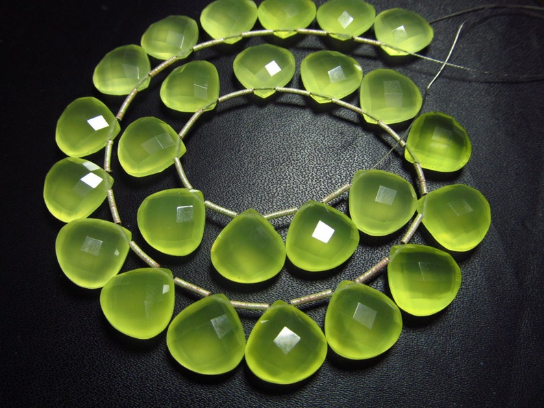 10 Matched Pairs Calibrated size 12x12 mm Faceted Heart Briolett Total 20 pcs Gorgeous Green Prehnite CHALCEDONY