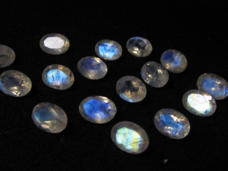 5x7 mm AAA High Quality Gorgeous Rainbow MOONSTONE Oval Cut Squar Stone Super Sparkle Full Flashy Fire Every pcs 10 pcs image 5