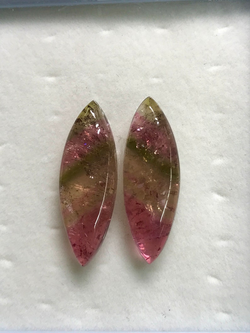 TOURMALINE Perfect Matched Pair So beautiful Natural Pink Bio Color From Brazil Nice Transparent perfect For Jewellery size 9x26 mm image 5