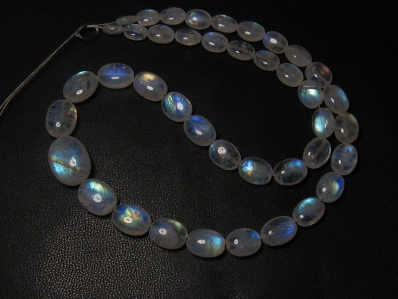 AAAA Awesome High Quality So Gorgeous Rainbow MOONSTONE 14 Inches 6-13 mm Smooth Oval Briolett Blue Fire size