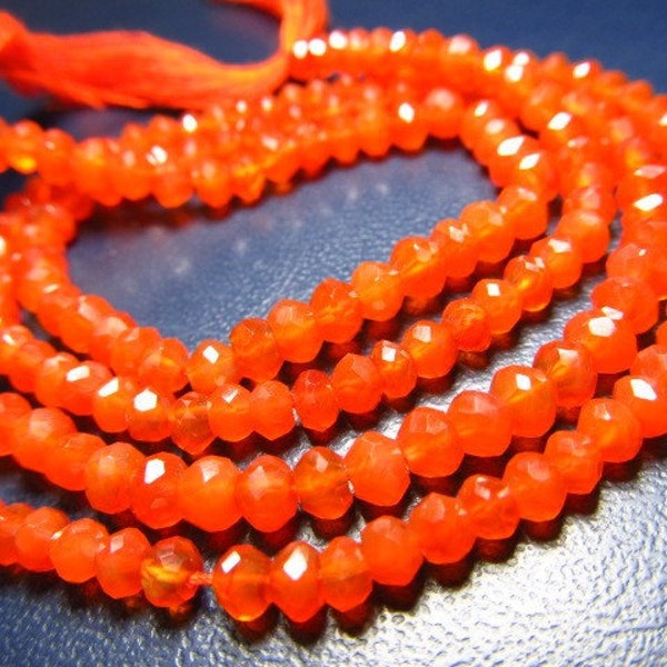 whoalsalle - whoalsell --- 14 inches - so - gorgeous - Orange - colour - carnelian - micro faceted - beads size 4 mm approx