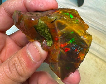 Opal - AAA - high Quality 100 % Natural Rock Mineral Amazing Strong Flash Fire Huge size Rock size -37x40mm Long - 226. Crt