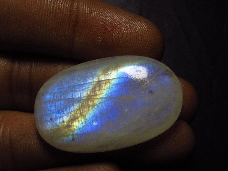 21x35 mm Huge Size Rainbow Moonstone High Quality Gorgeous Rainbow Blue Fire Strong Flash Oval shape Cabochon