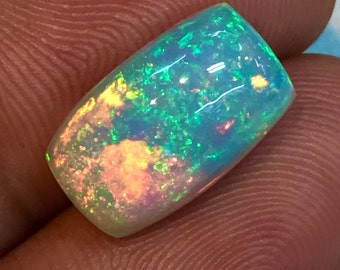 Opal Welo Ethiopian-  Amazing Galaxy Mix Red Green Blue Fire - AAAAAAAAA - High Quality Rare Quality Size - 8x13.5 mm Rare to get