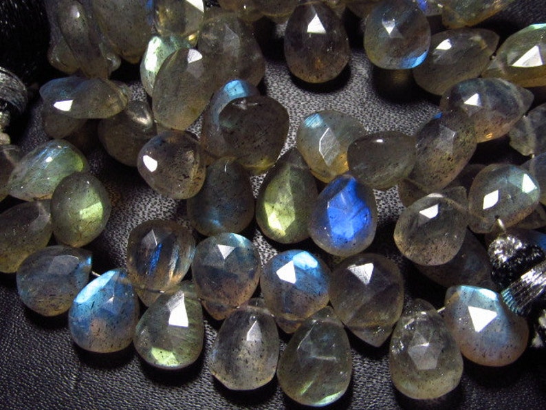 Faceted Pear Briolettes So Gorgeous Full Flashy Fire size 10-12 mm Long approx AAA High Quality LABRADORITE 5x 8 inches Full Strand