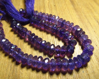 14 inches - AAAA High Quality So Gorgeous Dark African AMETHYST - Micro Faceted Rondell Beads size 6 - 7 mm approx