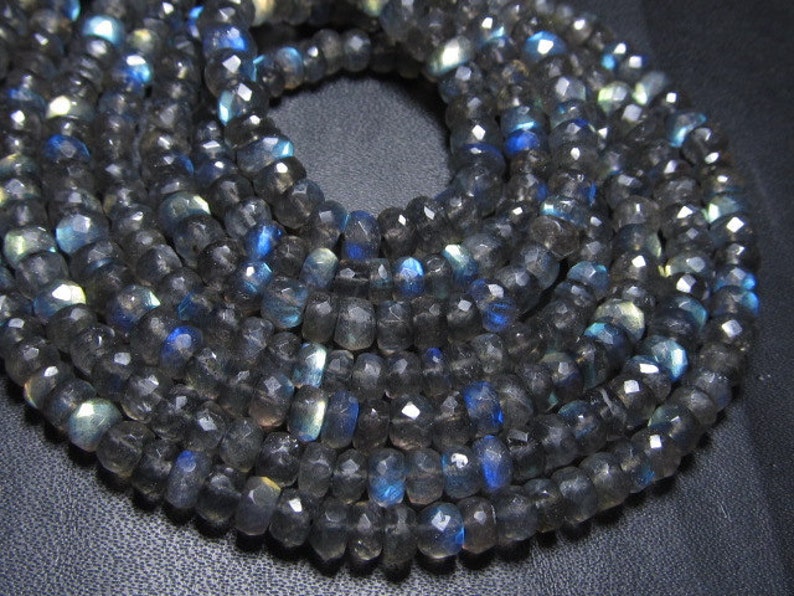 10x14 inches AAA High Quality Gorgeous Full Flashy Fire Labradorite Super Sparle Micro Faceted Rondell Beads size 4.5-5 mm approx