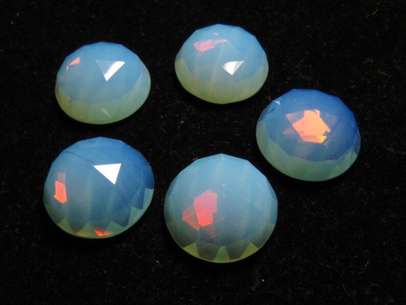 10 pcs QUARTZ Men Made Stone Opalite White Color So Gorgeous Nice Color Super Sparkle Rose Cut Cabochon size 16x16 mm