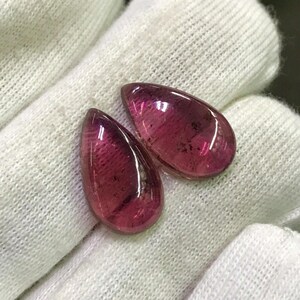 Pink Tourmaline Matched Pair: Transparent Gemstones (10x18 mm)