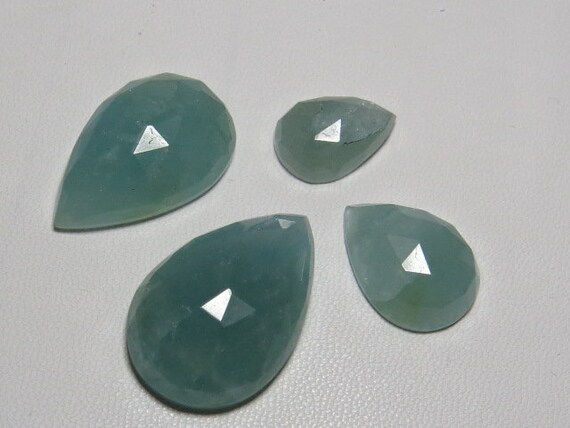 Aigue marine tellement magnifique poire Rose coupe Cabochon magnifique bleu couleur vert couleur bleu naturelle éclat taille énorme 18.5x27 12 x 16 mm 4 pcs gros Lot 128a71 Aigue marine tellement magnifique poire Rose coupe Cabochon magnifique bleu couleur vert couleur bleu naturelle éclat taille énorme 18.5x27 12 x 16 mm 4 pcs gros Lot 128a71