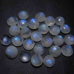 6mm 20 pcs A high Quality Rainbow Moonstone Super Sparkle Rose Cut Faceted Round Each Pcs Full Flashy Gorgeous Fire image 2