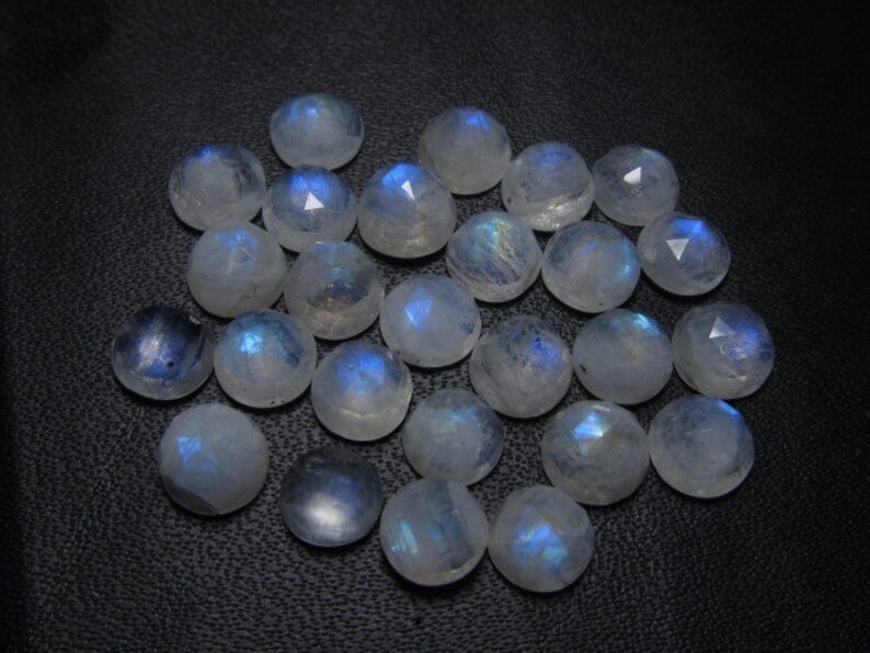 6mm 20 pcs A high Quality Rainbow Moonstone Super Sparkle Rose Cut Faceted Round Each Pcs Full Flashy Gorgeous Fire image 2