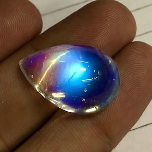Rainbow Moonstone Unbelievable Awesome Top Grade High Quality Amazing Flash Fire Eye Clean Rare collection pcs - Size 15x22.5 mm