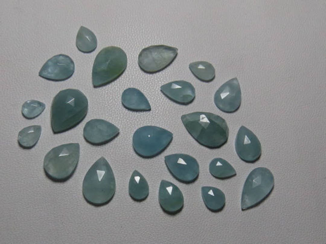 AQUAMARINE Natural so Gorgeous Pear Rose Cut Cabochon Gorgeous - Etsy