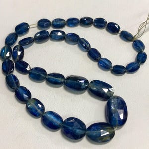 KYANITE - AAA - High Grade Quality Natural Blue Colour - Faceted Oval Beads Super sparkles  Huge size - 5x7 - 10x16 mm - 35 pcs