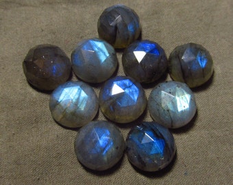 12 mm - 10 pcs - Gorgeous Nice Quality AAA Labradorite - Super Sparkle Rose Cut Faceted Round -Each Pcs Full Flashy Gorgeous Fire