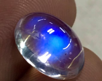 AAAAA Rainbow Moonstone Gemstone – Oval Cabochon (8x12 mm)