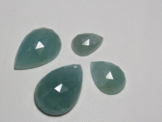 Aigue marine tellement magnifique poire Rose coupe Cabochon magnifique bleu couleur vert couleur bleu naturelle éclat taille énorme 18.5x27 12 x 16 mm 4 pcs gros Lot 128a71 Aigue marine tellement magnifique poire Rose coupe Cabochon magnifique bleu couleur vert couleur bleu naturelle éclat taille énorme 18.5x27 12 x 16 mm 4 pcs gros Lot 128a71
