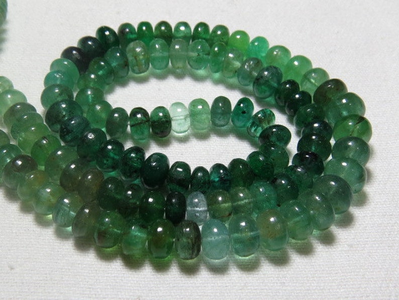 AAAA High Quality Shaded Smooth Polished Rondell Beads Huge Size 5-6 mm approx 16 Inches Full Strand EMERALD