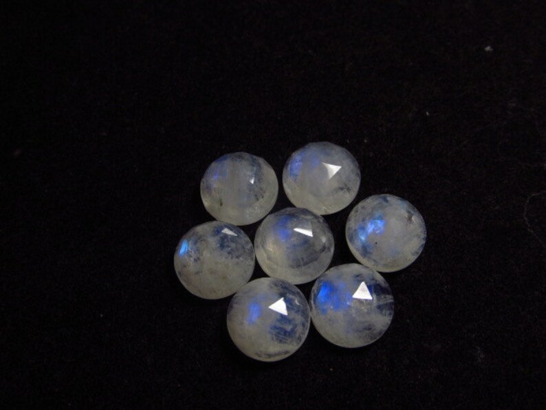 pcs Lot Rose Cut Nice Flashy Fire 7 11 mm AA High Quality So Gorgeous Rainbow MOONSTONE