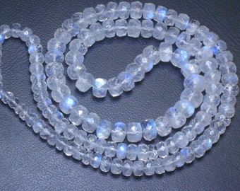 AA - High Quality Gorgeous Rainbow Moonstone 16 Inches Micro Faceted Rondell Beads Nice Flashy Fire size 3 - 6 mm approx